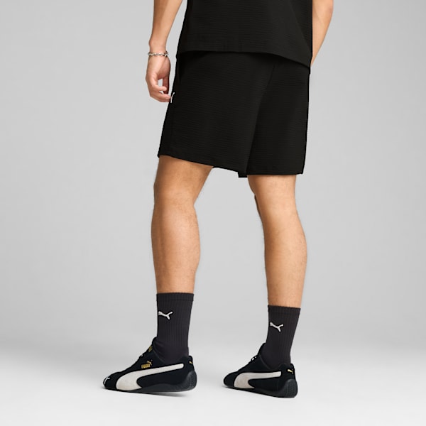 WARDROBE Essentials Seersucker Relaxed Shorts 6" Men, PUMA Black, extralarge